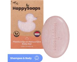 HappySoaps Baby en Kids Shampoo Bar & Body Wash Bar - Little Sunshine - Zacht & Verzorgend - 100% Natuurlijk, Plasticvrij en Vegan - 80 Gram