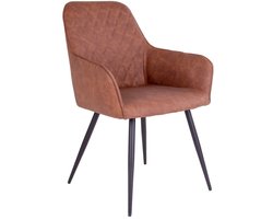 Harbo Dining Chair Set van 2 - Vintage eetkamerstoelen - Retro -stoelen - Comfortabel PU -leer - 57x65x87 cm