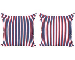 Harbor-strepen kussenhoezen – 2x45 cm – dubbelzijdig