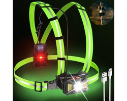 Hardloop verlichting - Borstlamp - Borstlamp hardlopen - Borstloop wandelaar - USB oplaadbaar - Hardloopvest - IPX5 Waterdicht