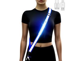 Hardloop verlichting - Hardloopvest - Borstlamp - Borstlamp hardlopen - Hardloopvest met verlichting - Hardloop vest - Hardloop vest - Hardlooplamp met - Reflecterende Riem - Verstelbare LED Hardlooplamp voor Hoge - Fietsen en Wandelen met Hond