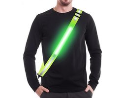 Hardloop verlichting - Hardloopvest - Borstlamp - Borstlamp hardlopen - Hardloopvest met verlichting - Hardloop vest - Hardloop vest - Hardlooplamp met - Reflecterende Riem - Verstelbare LED Hardlooplamp voor Hoge - Fietsen en Wandelen - Groen