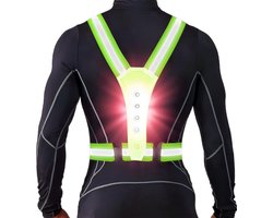 Hardloop Verlichting - Hardloopvest - Hardloop Verlichting aan voor- en achterkant - Reflecterend Hesje - Running Vest - Wandel Verlichting - Niet Oplaadbaar (Batterij)