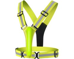 Hardloop Verlichting - Hardloopvest-Hardloopvest met verlichting -hardloopvest oplaadbaar -Reflecterend Hardloopvest-LED reflecterend veiligheidsvest met USB-oplaadbaar licht - Hoog zichtbaar lichtgevend vest voor joggen en buitenactiviteiten - geel