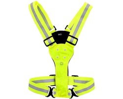 Hardloop Verlichting Vest - Reflecterend - Unisex - Geel - Hardloop Verlichting vest led - Fiets/Hardloop/Wandel Sport Vest voor- en achterkant - Reflecterend - Running vest Kinderen en Volwassenen - cadeau - 19,95 EUR