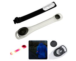 Hardloopverlichting - Hardloop Lampjes - Neon LED Rood - Veiligheid bij Hardlopen, Wandelen & Fietsen - 2 LED's - Reflecterend - Verstelbare Band - Lichtgewicht - 2 Lichtstanden - IP44 - Met Batterijen - 15cmx5cm