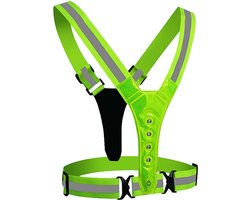 Hardloopvest met verlichting - Reflecterend hardloopvest - LED hardloopvest - Oplaadbaar LED vest - Wandel verlichting - Groente