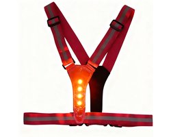 Hardloopvest met verlichting - Reflecterend hardloopvest - LED hardloopvest - Oplaadbaar LED vest - Wandel verlichting - Roze