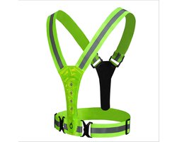 Hardloopvest oplaadbaar - Hardloop verlichting voor- en achterkant - Reflecterend - Wandel verlichting - LED - One Size - Geel