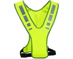 Hardloopvest - Reflecterend Hardloopvest – Veiligheidsvest - Verstelbaar Vest - Reflecterend Hesje - Lichtgewicht -Veiligheid en hoge zichtbaarheid voor hardlopen, joggen, wandelen en fietsen - Groen