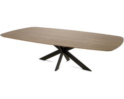 Haris Copenhagen Eettafel – Tafel Dun Deens Ovaal 200x100 cm – Matrix poot 10x5 cm - Brons