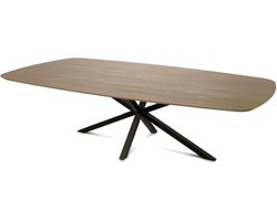 Haris Copenhagen Eettafel – Tafel Dun Deens Ovaal 200x100 cm – Matrix poot 5x5 cm - Brons