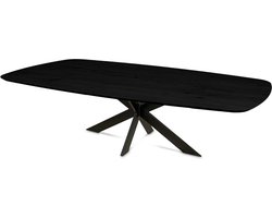 Haris Copenhagen Eettafel – Tafel Dun Deens Ovaal 220x110 cm – Matrix poot 10x5 cm - Zwart