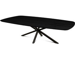 Haris Copenhagen Eiken Eettafel – Tafel Dun Deens Ovaal 260x120 cm – Matrix poot 5x5 cm - Zwart
