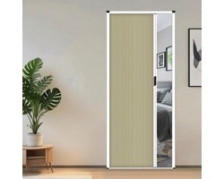 Harmonicadeur - Vouwdeur Kamerverdeler - Ruimte Besparen - Installatie Zonder Boren - 100x210cm - Geel