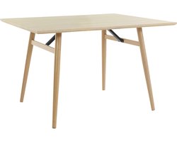 Harris - Eettafel 120x80 cm 6 plaatsen in Natuur MDF Eiken (77 x 120 x 80 cm)