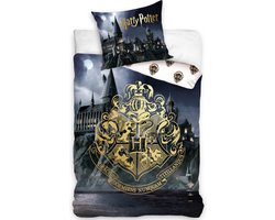 Harry Potter Dekbedovertrek Goud - Eenpersoons - 140 x 200 cm - Katoen