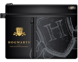 Harry Potter - Hogwarts Schild - Studie Portemonnee met Meerdere Vakken - Zwart