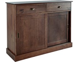 Harry|Dressoir met 2 deuren en 2 laden bruin gelakt grenen