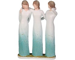 Hars Beeldje Zussen Sculptuur Handgeschilderde Best Friends Figuur Vriendschap Decoratie Voor Vriendinnen En Zussen Blauw Cadeau Voor Verjaardag En Feestdagen