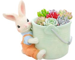 Hars Bloempot - Plantenbak Potje - Tuindecoratie - Paas Konijn Design - 155 x 182 x 155 cm - Multicolor