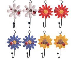 Hars Daisy Bloem Muur Haken Decoratie - Vintage Kapstokken voor Sleutels, Hoeden en Handdoeken