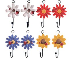 Hars Daisy Bloem Muur Haken Decoratie - Vintage Kapstokken voor Sleutels, Hoeden en Handdoeken