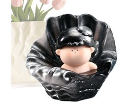 Hars Figuren - Miniatuur Decoratie - Woonkamer Decoratie - Uniek Kleuroverloop - 5.3 x 5.3 x 4.5 cm - Zwart