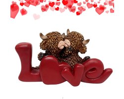 Hars Koe Beeldje Valentijnsdag Romantische Stel Decoratie Voor Binnen En Buiten Sculptuur Voor Plank Of Middenstuk