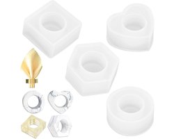 Hars Mal voor Servetringen, Epoxyhars Gietvorm DIY Sieraden Ambachten Decoratie - Set van 4.