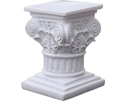 Hars Zuil - Decoratie Standbeeld - Tafel Decoratie - Duurzaam Hars Materiaal - 11.5 x 8.5 cm - Wit