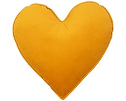 Hart Kussen Fluweel honing geel 45cm