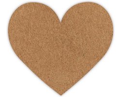Hart vilt onderzetters - Lichtbruin - 6 stuks - ø 10 cm - Glas onderzetter - Valentijn - Cadeau - Woondecoratie - Woonkamer - Valentijn - Tafelbescherming - Onderzetters Voor Glazen - Keukenbenodigdheden - Woonaccessoires - Tafelaccessoires