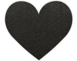 Hart vilt onderzetters - Zwart - 6 stuks - ø 10 cm - Glas onderzetter - Valentijn - Cadeau - Woondecoratie - Woonkamer - Valentijn - Tafelbescherming - Onderzetters Voor Glazen - Keukenbenodigdheden - Woonaccessoires - Tafelaccessoires