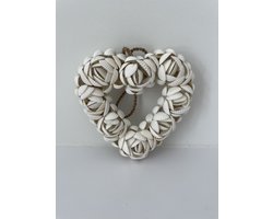 hart - woondecoratie - wanddecoratie - schelpen - handmade - Ibizastijl