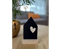 Hartenhuis Muurdecoratie - Zwart Acrylaat - Symbolisch Woonaccessoire - NUUW at home