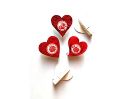 Hartjes - Knijpers - Valentijnsdag - 6 stuks - Liefde