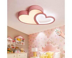 Hartjes Plafondlamp - Moderne Lamp - Dimbaar - Roze - 55 cm - Plafonnière - Kroonluchter - Kinderkamer Verlichting