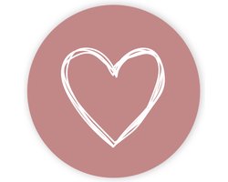 Hartjes sticker oudroze - cadeausticker hartje - sluitsticker cadeau - sticker inpakken - 20 stuks