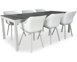 Hartman - Comino tuinset - 6-persoons - Sophie Element tuinstoelen - Tuintafel 220cm - Wit