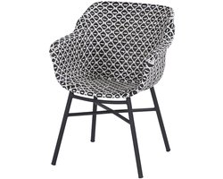 Hartman Delphine Dining Tuinstoel - Zwart/Wit Wicker