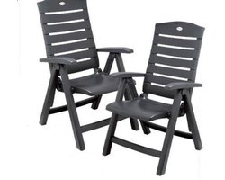 Hartman Florion Royal Grey - Set van 2 Stuks - Verstelbare Tuinstoel - 5 Standen Verstelbaar - Kunststof Tuinstoelen