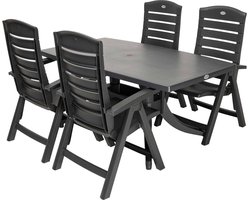 Hartman Florion/Europa verstelbare tuinset 160x90 cm. (5-delig) - Royal Grey
