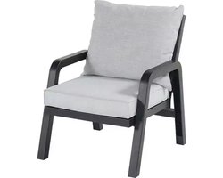Hartman Ibiza Loungestoel Antraciet - Lichtgrijze Kussens