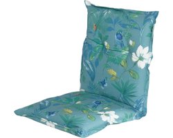 Hartman - Josy Blauw - tuinkussen - lage rug - 100x50 cm - Standenstoel- Stoelkussen