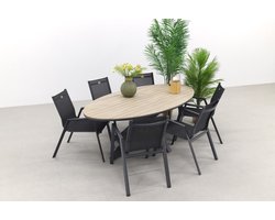 Hartman Napoli stapelbaar/GI Edison 220x115 cm. - ovale tuinset