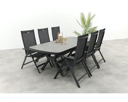 Hartman Napoli/Ponto verstelbare tuinset voor 6 personen 220x100 cm. - Antraciet