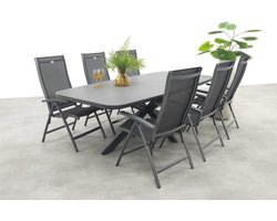 Hartman Salvatore/Soreno Deens ovale verstelbare tuinset 240x110 cm. - Licht grijs