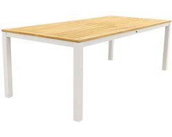 Hartman Sonata tuintafel 220x100 cm. - Teak/Wit (OP=OP)