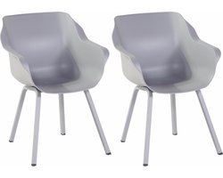 Hartman Sophie armchair tuinstoel met armleuning - Lichtgrijs - set van 2 - lichtgrijs element onderstel